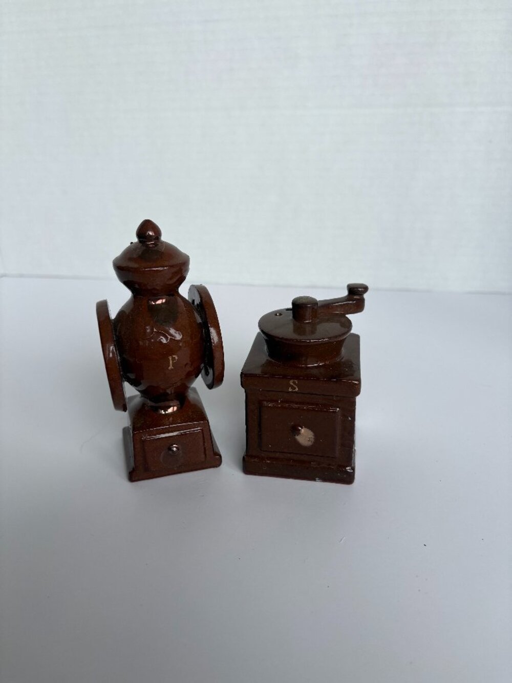 Vintage Ceramic Coffee Grinder Salt and Pepper Shakers